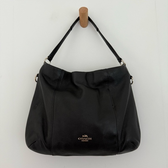 Vintage Coach black leather East/West Isabelle hobo shoulder bag - Picture 2 of 10